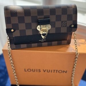 Louis Vuitton Brown and Black Crossbody Bag with Iconic Design